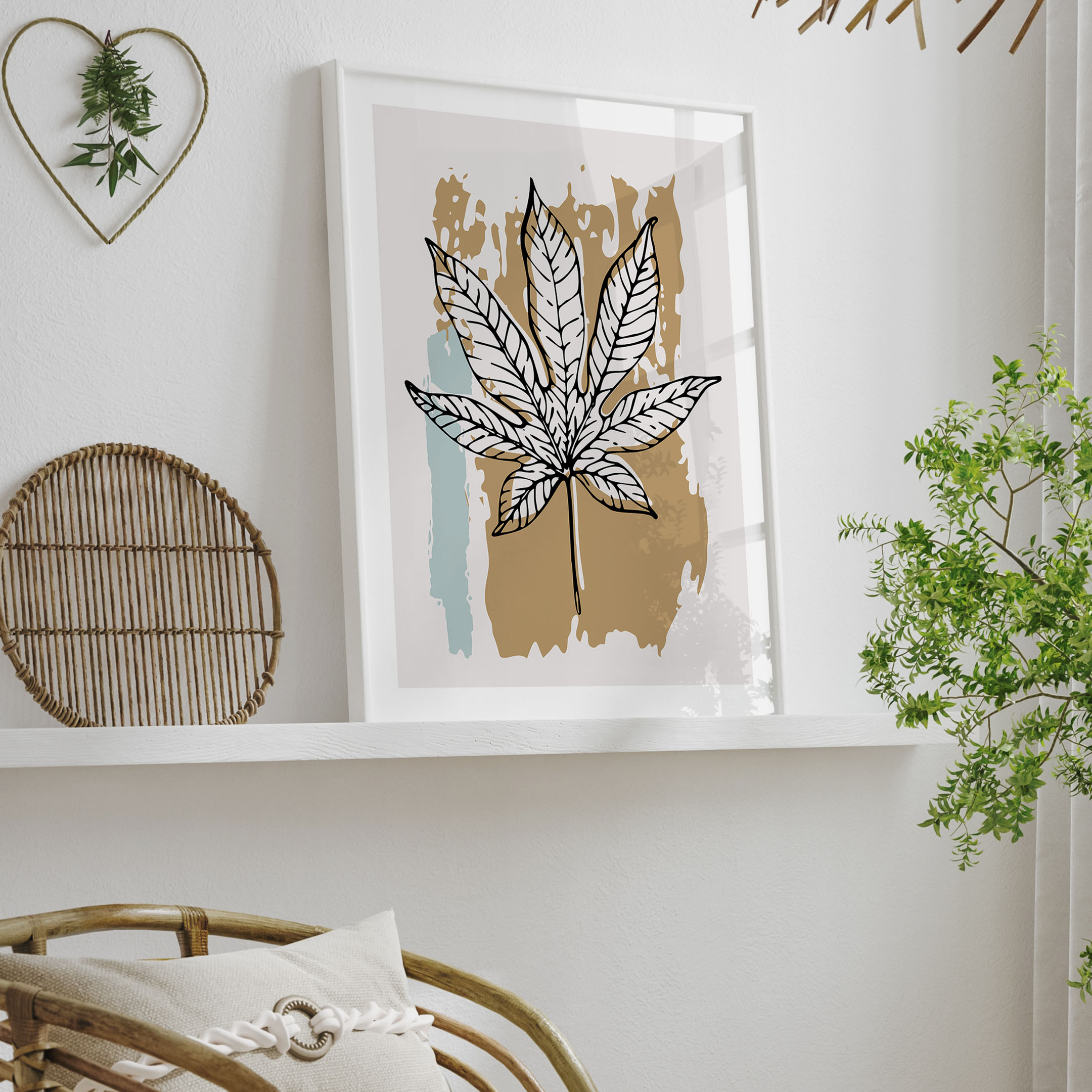 Line modern leaf