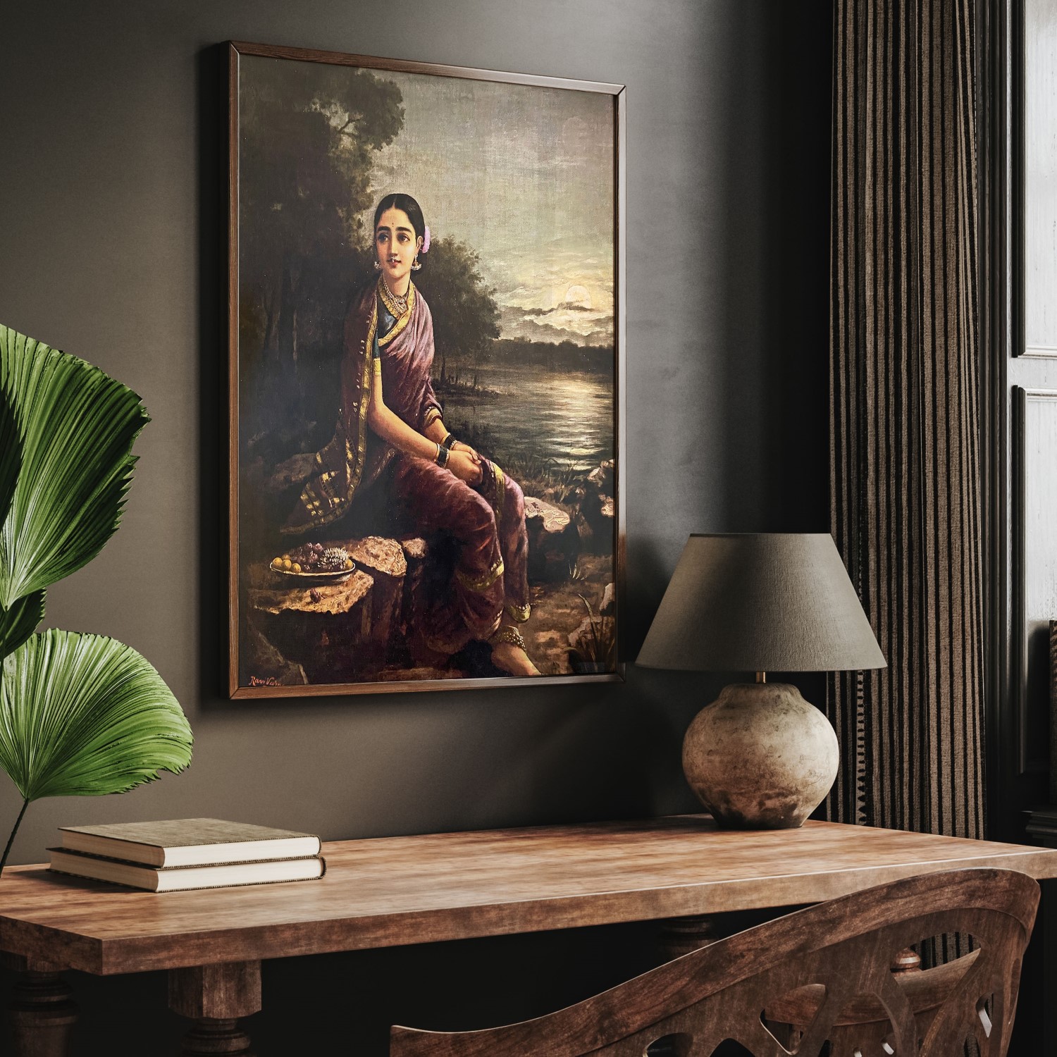 Radha in the moonlight by Raja Ravi Varma (1890)