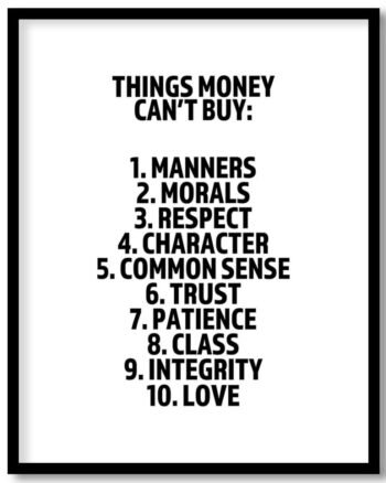 10 things money can't buy
