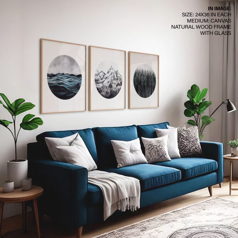 Ocean, Forest, Mountains Framed Wall Art (Set of 3) - Image 4