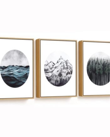Ocean, Forest, Mountains Framed Wall Art (Set of 3)