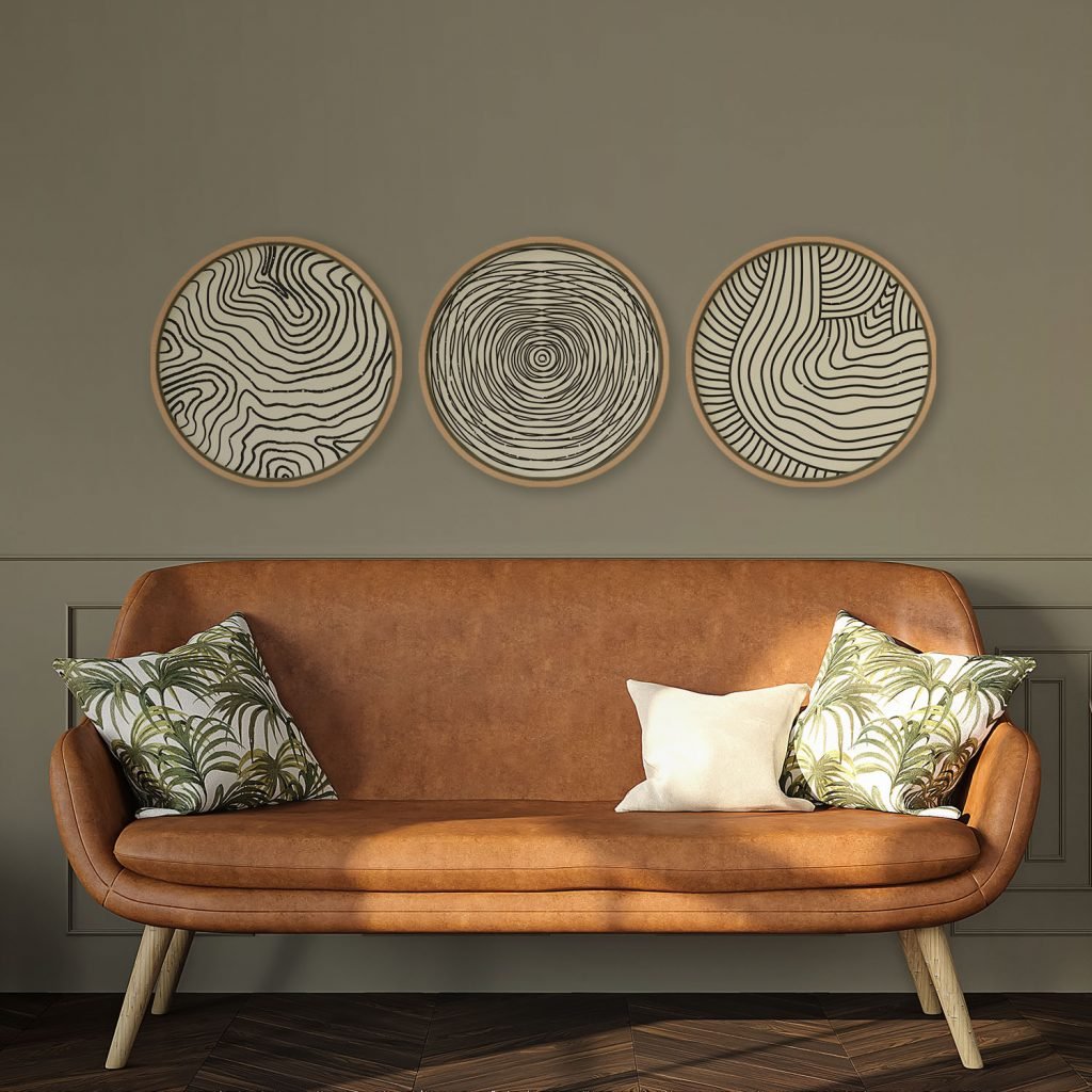 Set of 3 Trendy Outline Spots - Circular Wooden Frames - Image 4