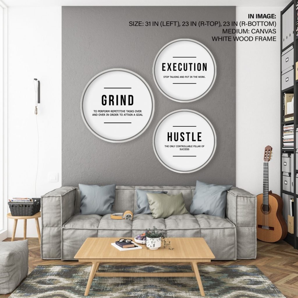 Set of 3 motivational quote - grind, execution, hustle - Image 2