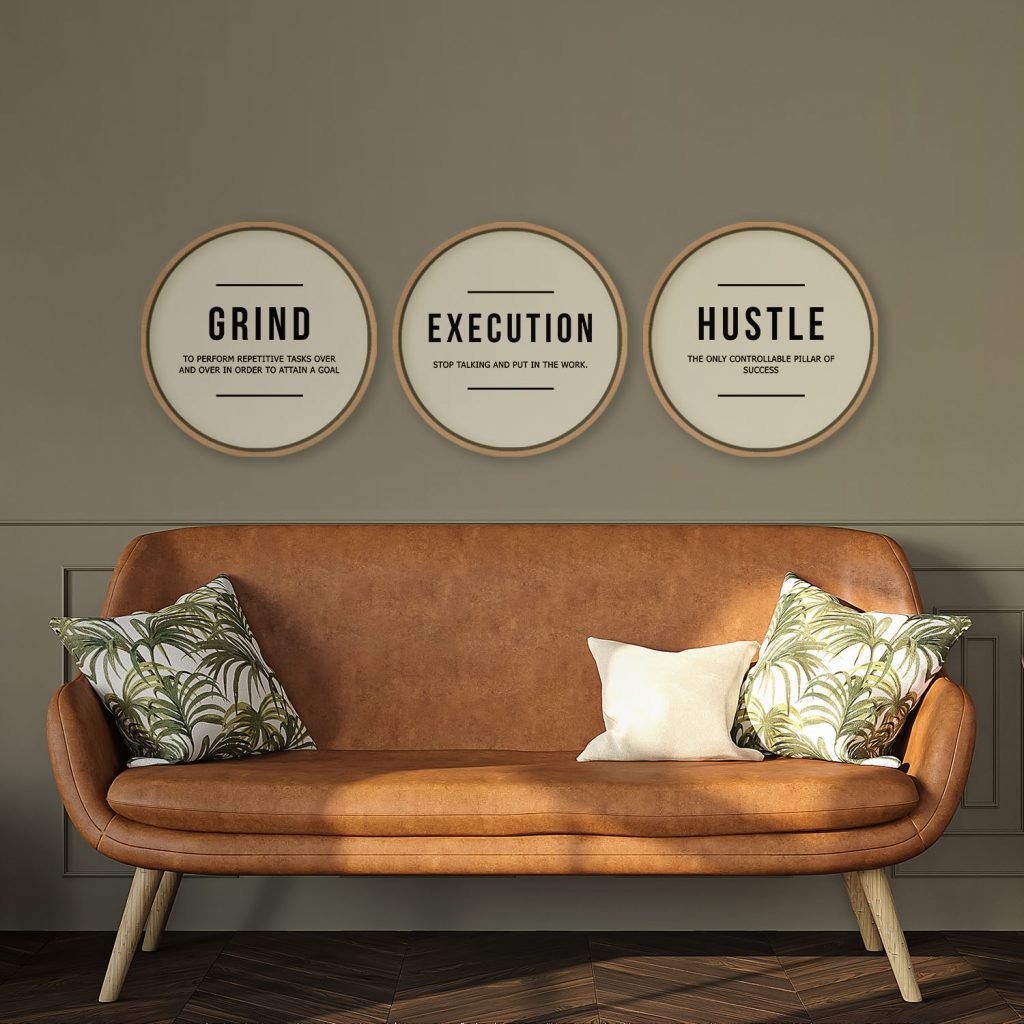 Set of 3 motivational quote - grind, execution, hustle - Image 4