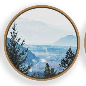 Set of 3 blue mountain