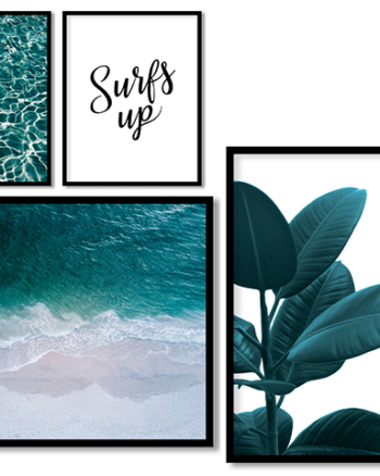 Set of 4 ocean and botanical wall frame