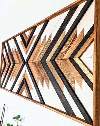 Boho Aztec Wood Wall Art , Wall Frame