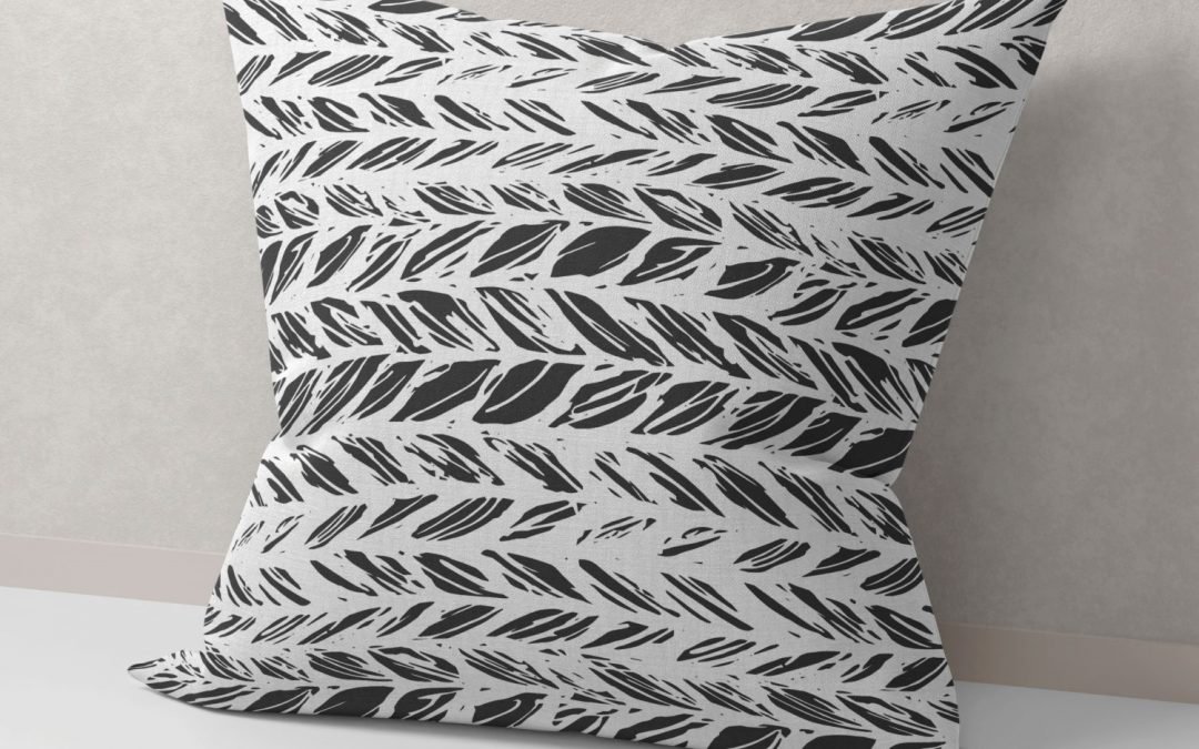 Set of 2 abstract botanical waves pattern cushion cover - Image 3