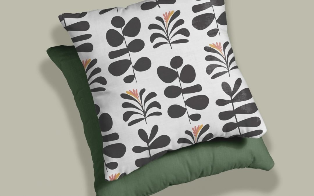Set of 2 foliate minimal leaves pattern cushion cover - Image 3