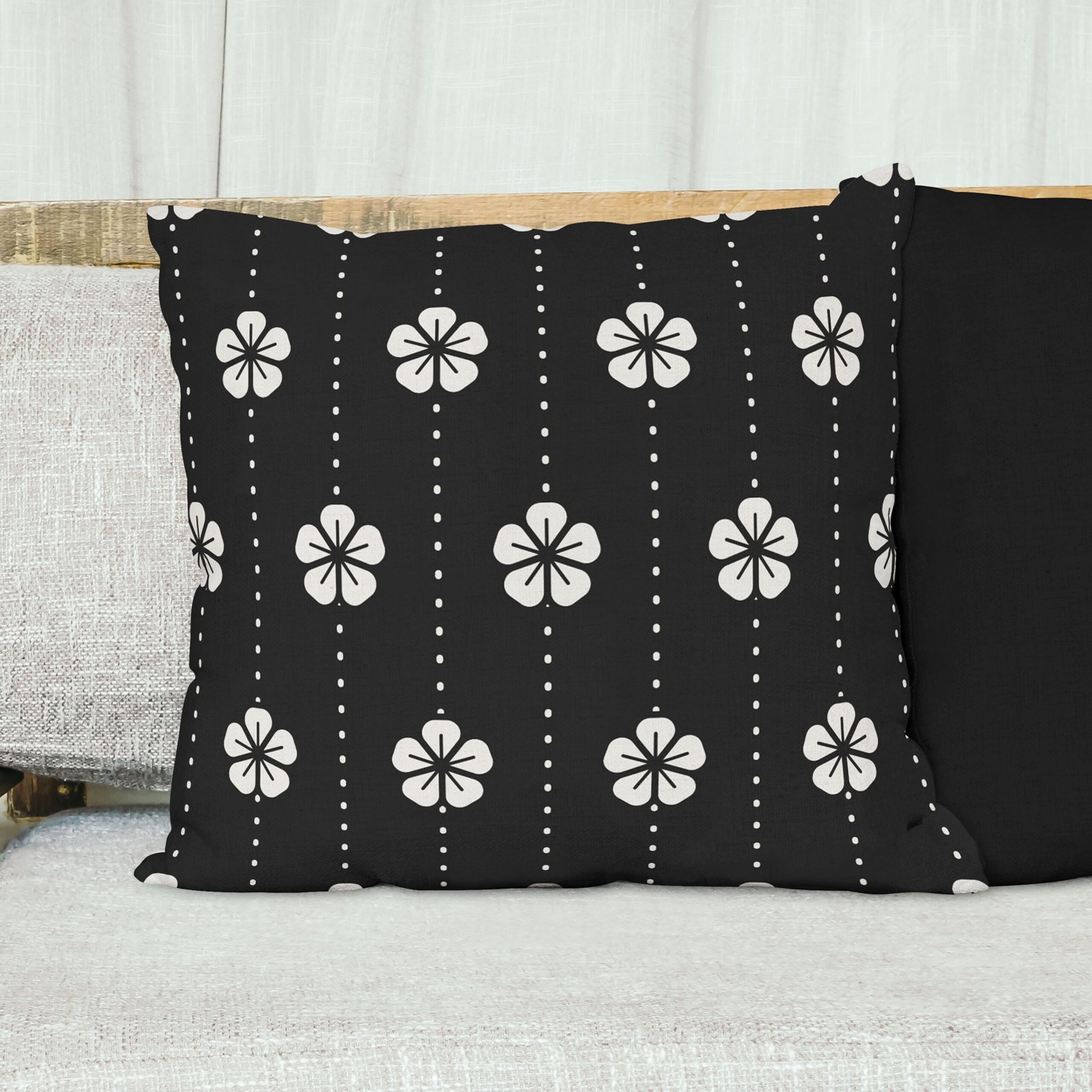 Japanese Pattern Black cushion cover - Image 3