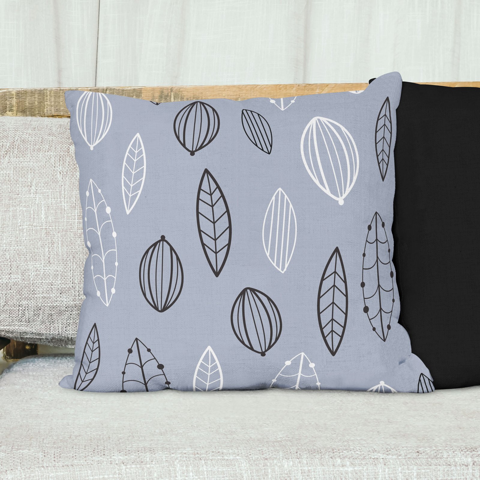Line drawing leaves cushion cover - Image 3