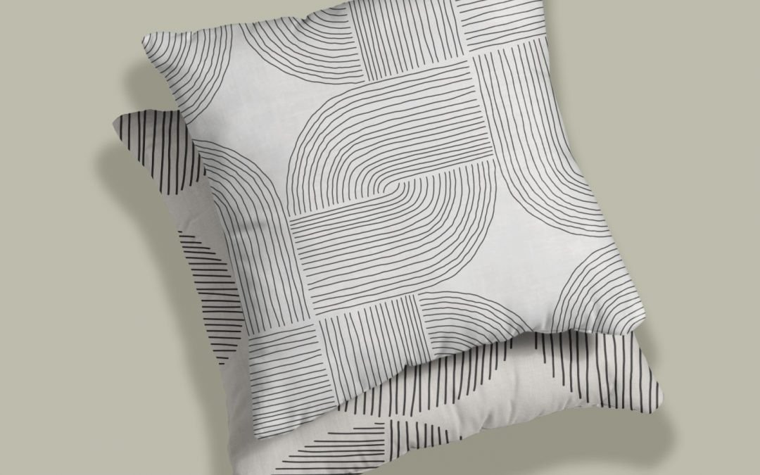 Set of 2 geometric scandinavian outline cushion cover - Image 2
