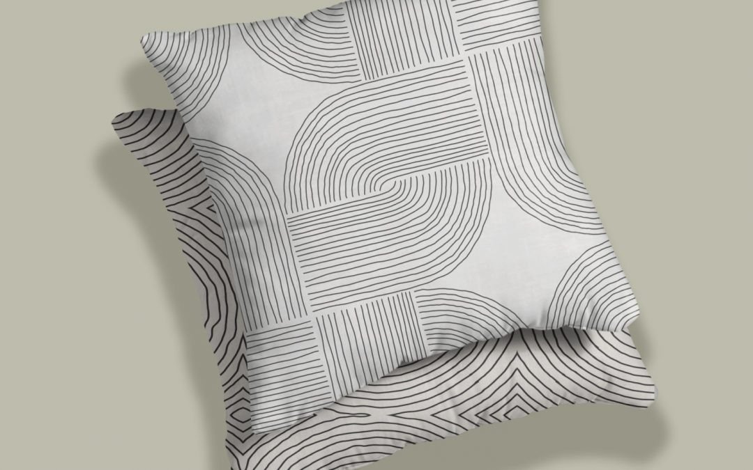 Set of 2 geometrical line drawing cushion cover - Image 2