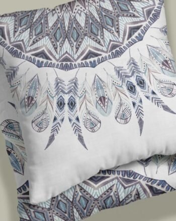 Set of 2 mandala fern pattern cushion cover