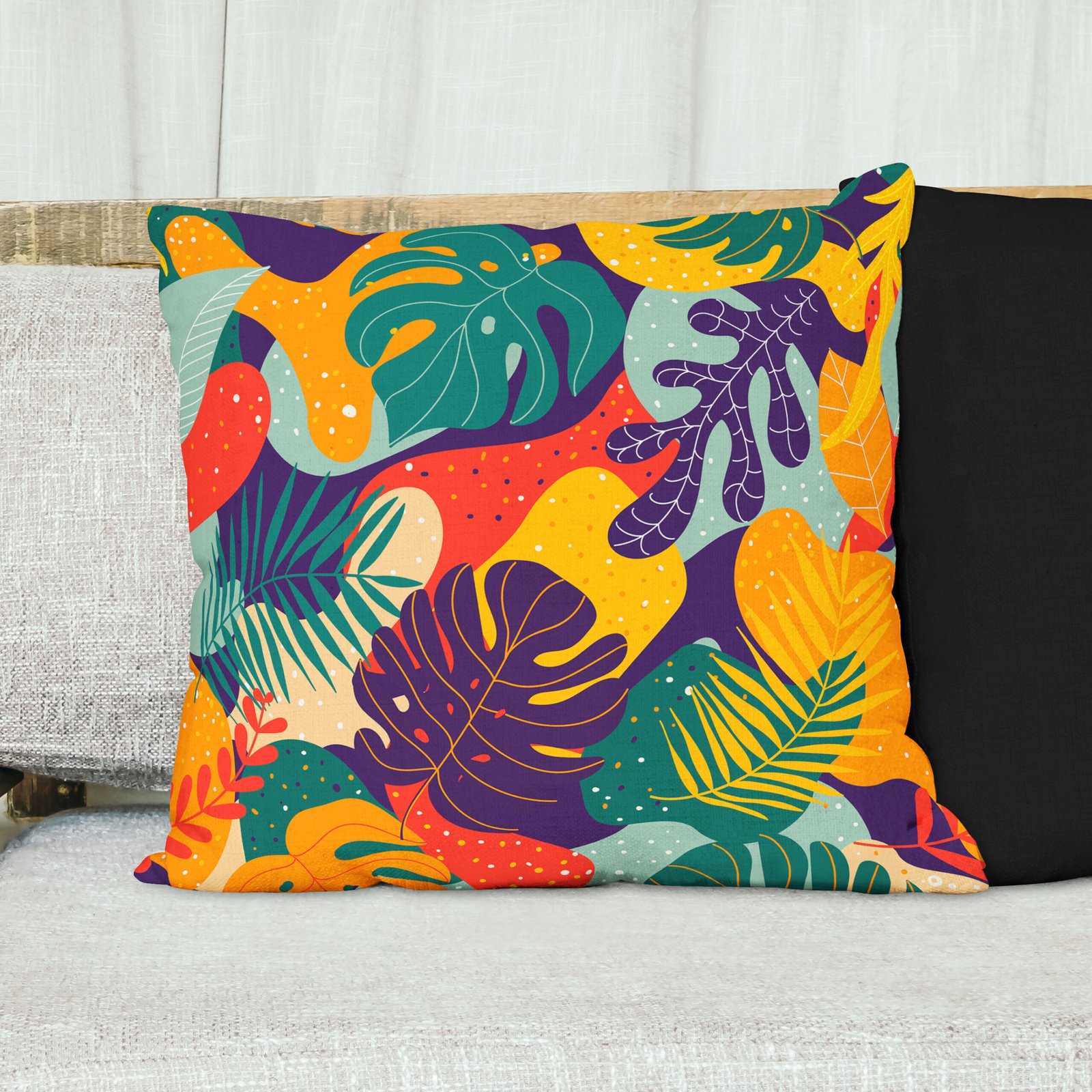 Abstract colorful botanical cushion cover - Image 5