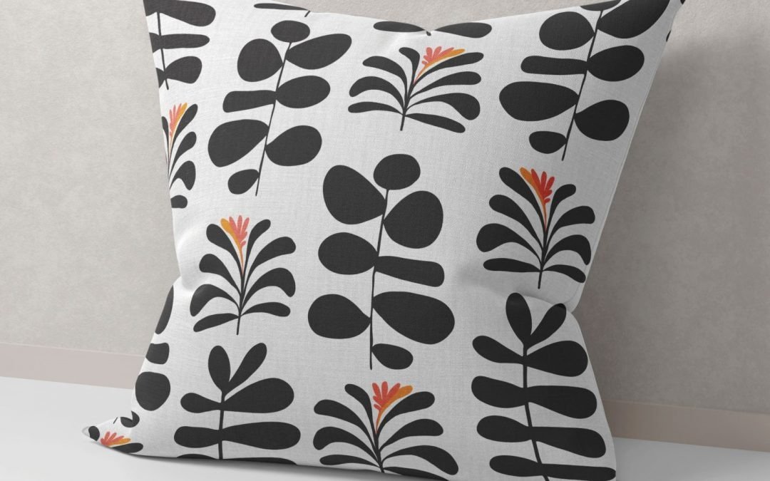Set of 2 foliate minimal leaves pattern cushion cover - Image 2