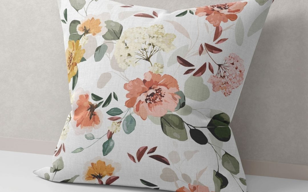 Set of 2 elegant peachy floral pattern cushion cover - Image 4