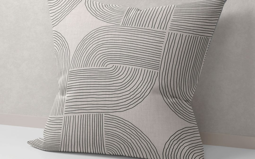 Set of 2 geometrical line drawing cushion cover - Image 3