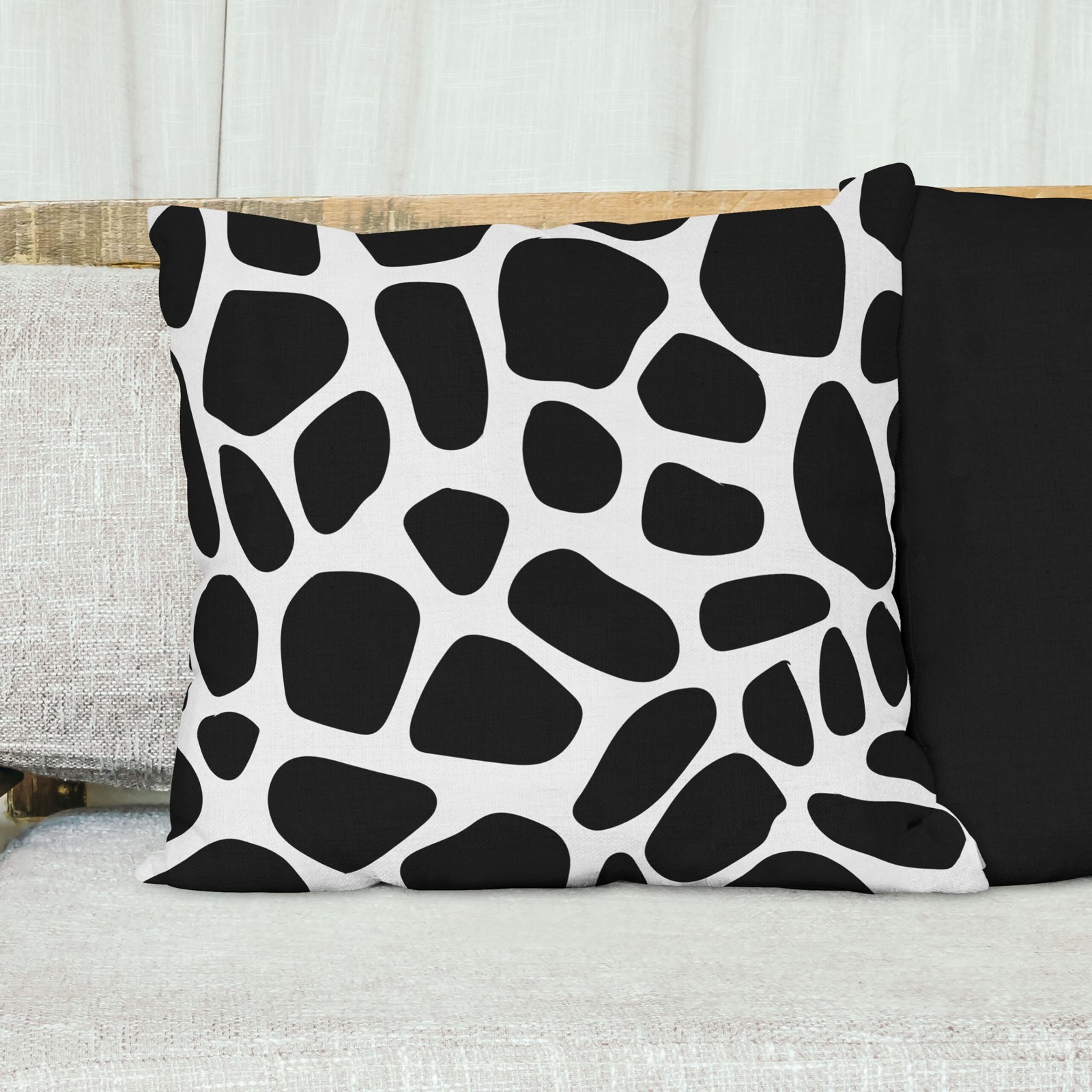 Black and white zebra print cushion cover - Image 5