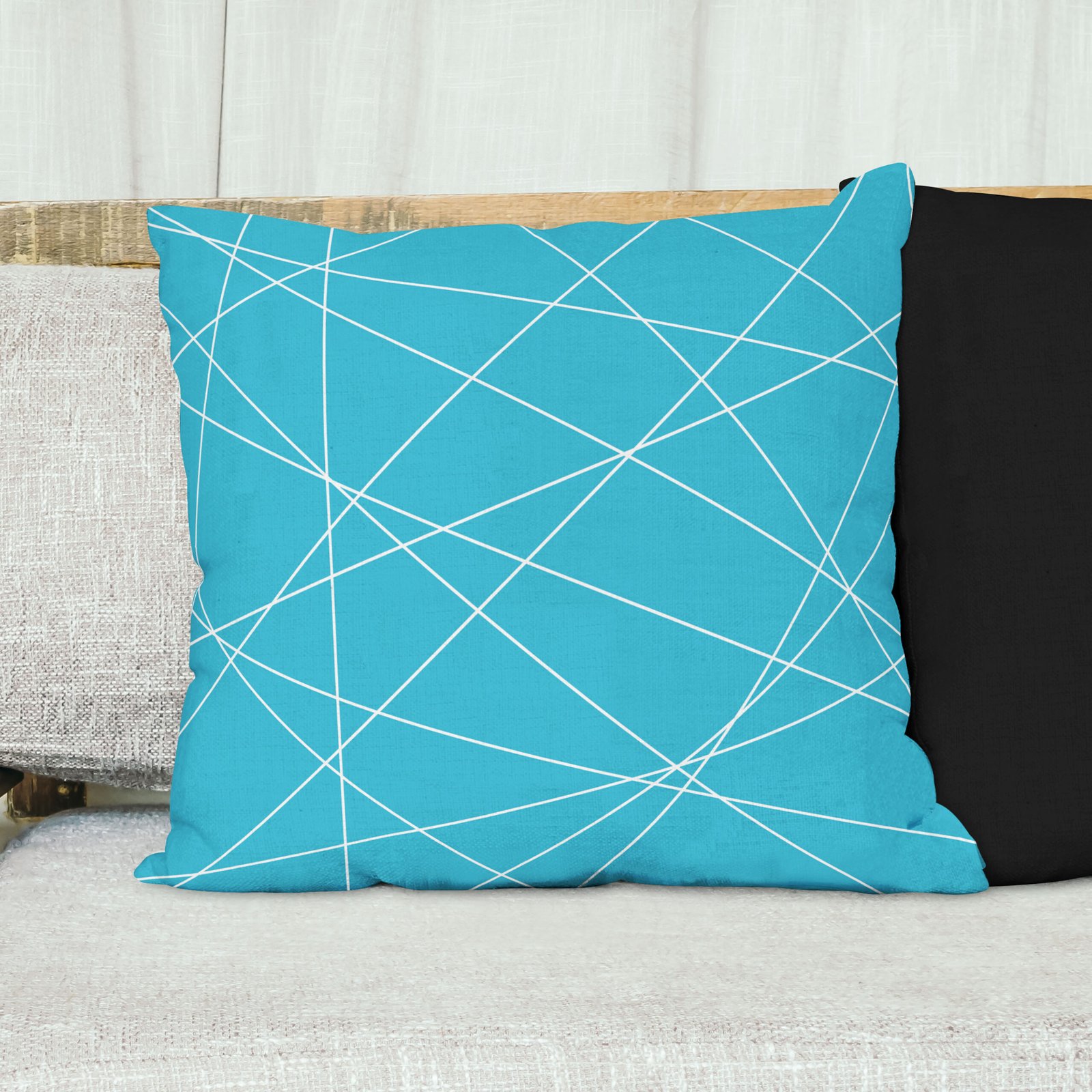 Navy blue seamless geometric cushion cover - Image 4