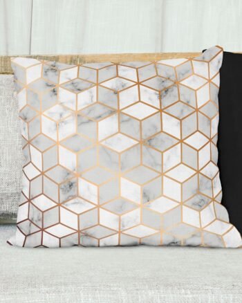 Multicolor cubic geometric cushion cover