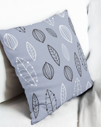 Line drawing leaves cushion cover
