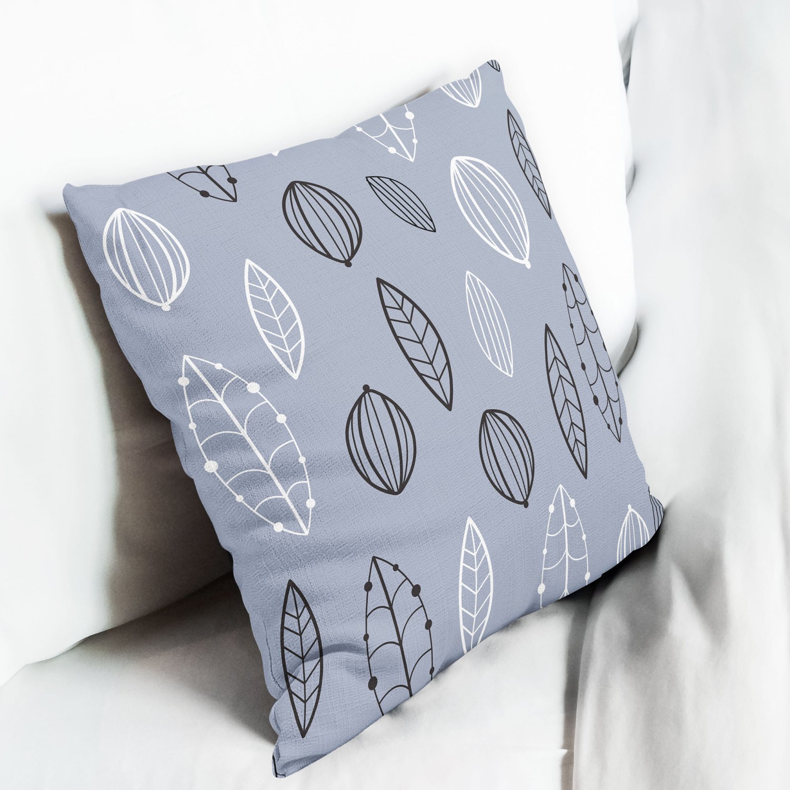 Line drawing leaves cushion cover