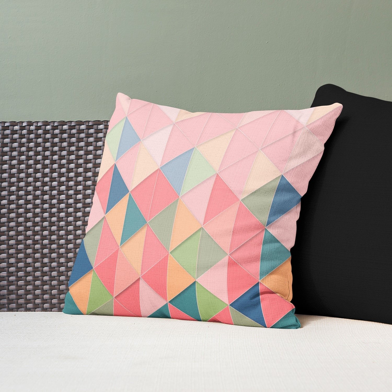 Colorful geometric cushion cover