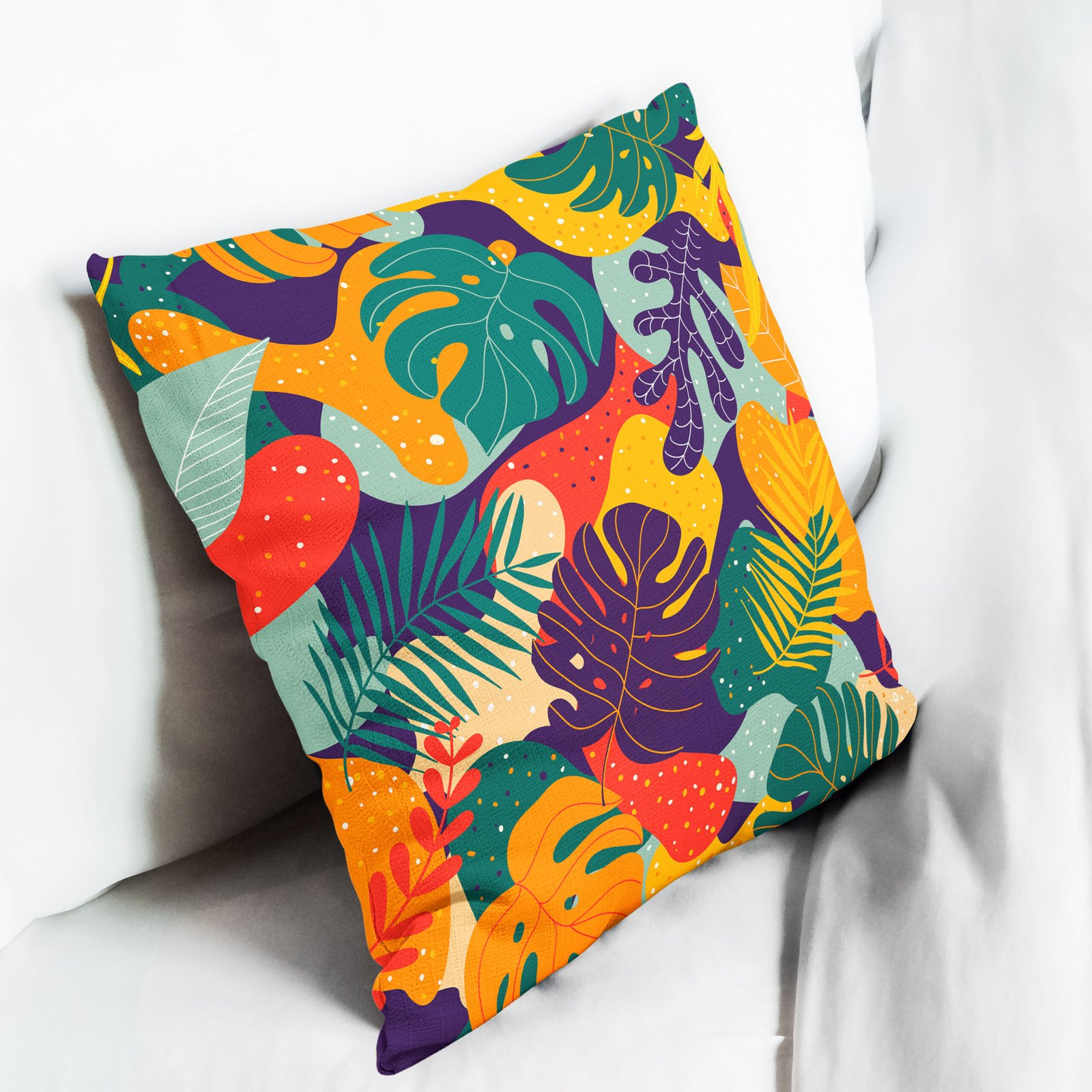Abstract colorful botanical cushion cover - Image 6