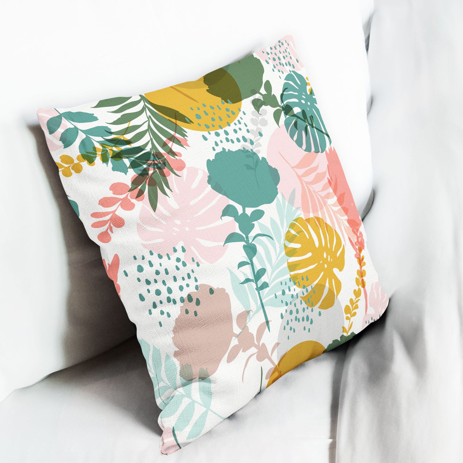 Monstera and Roses print cushion cover - Image 6