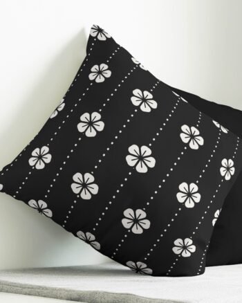 Japanese Pattern Black cushion cover