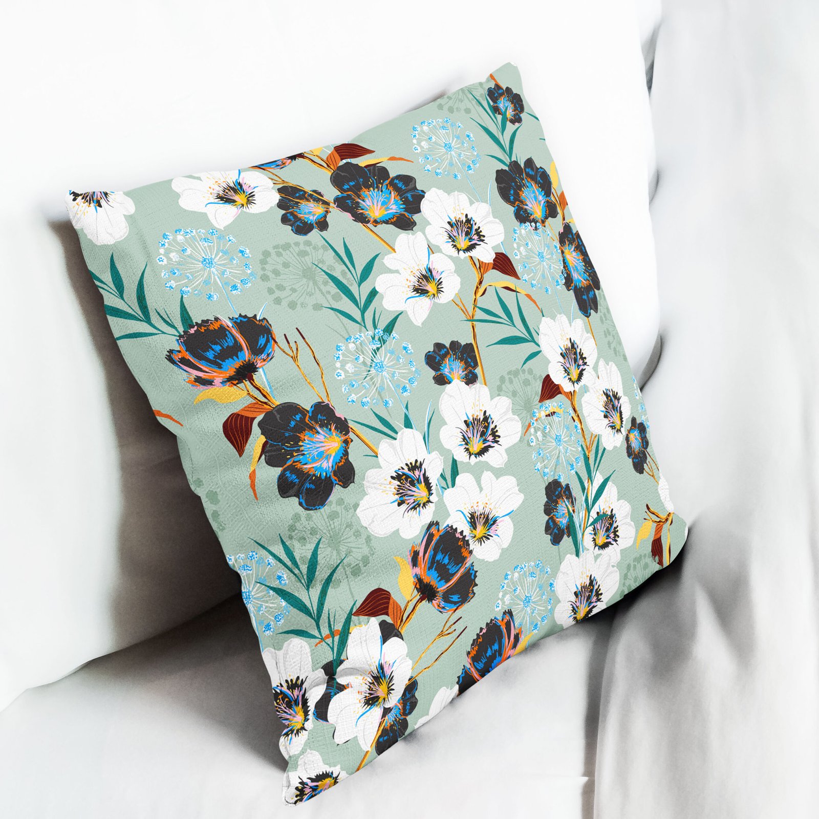 Black and White flower cushion cover - Image 6