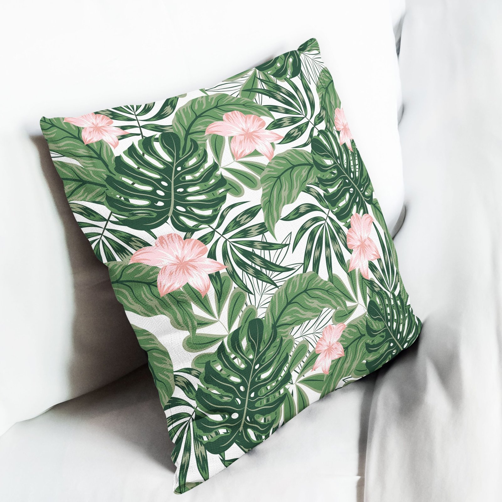 Monstera and flowers cushion cover - Image 6