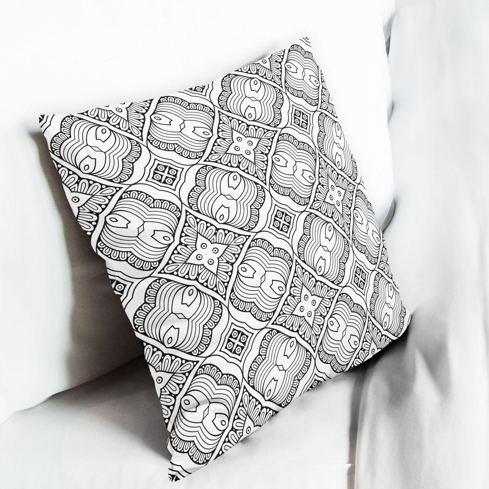 Black and white seamless pattern cushion cover - Image 6