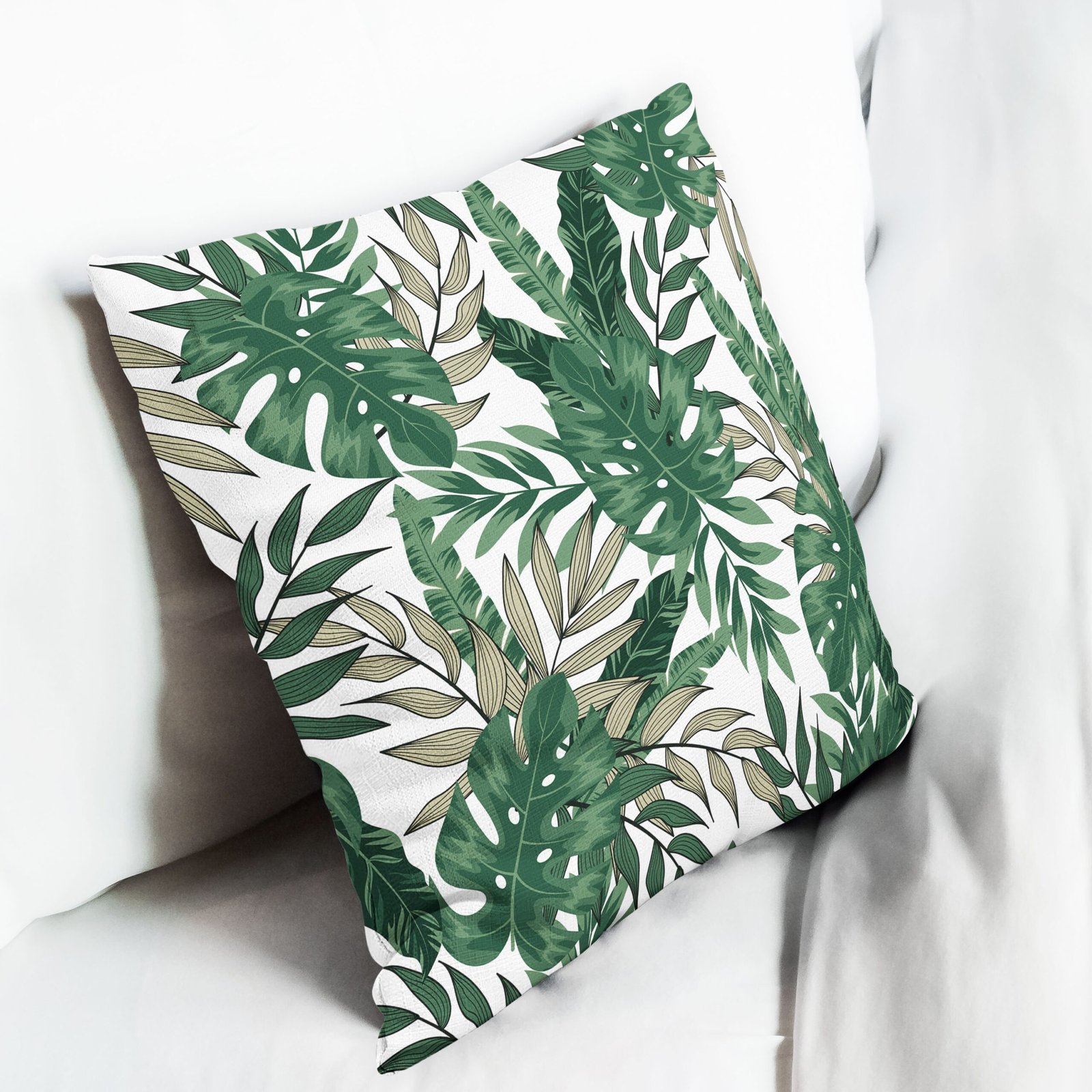 Green seamless monstera cushion cover - Image 6