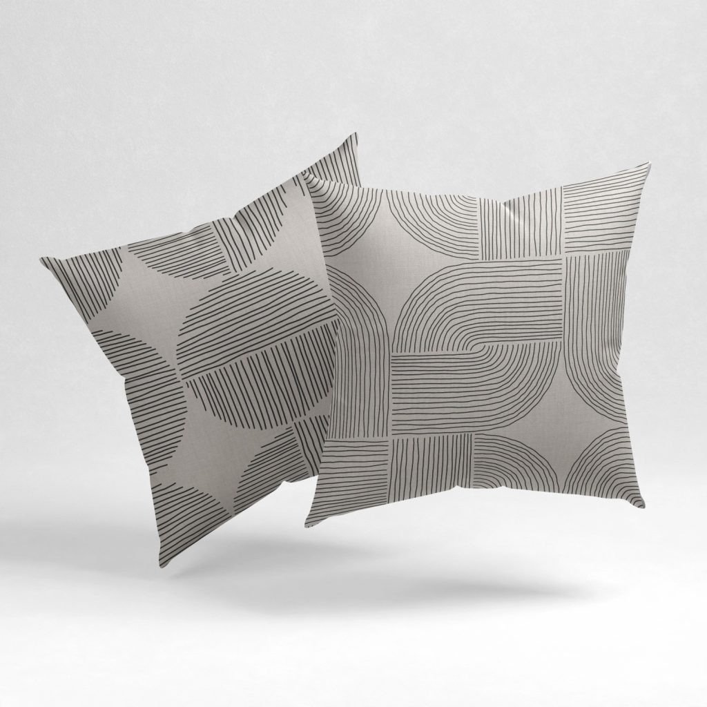 Set of 2 geometric scandinavian outline cushion cover - Image 5