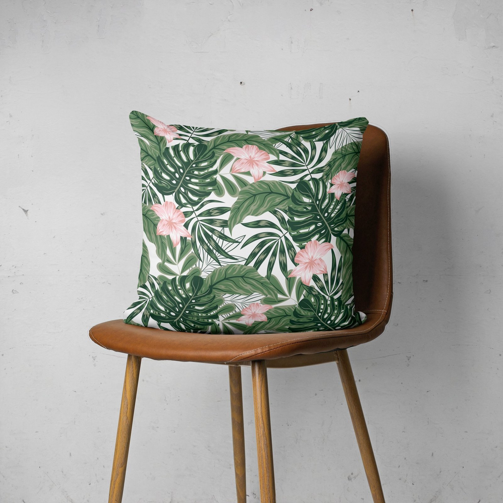 Monstera and flowers cushion cover - Image 3