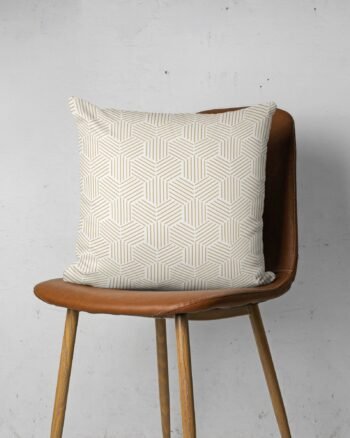 Ivory geometric cushion cover