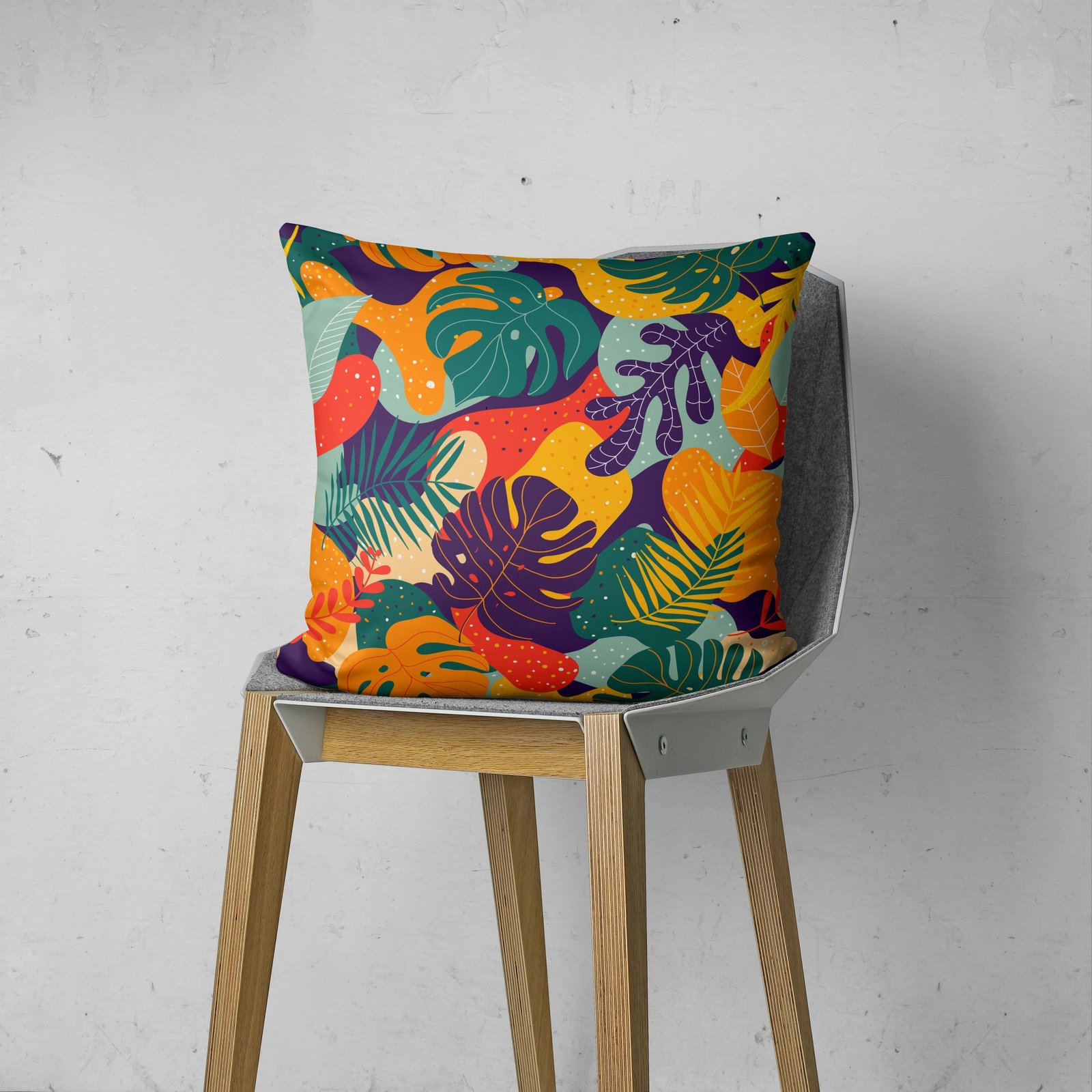 Abstract colorful botanical cushion cover - Image 3