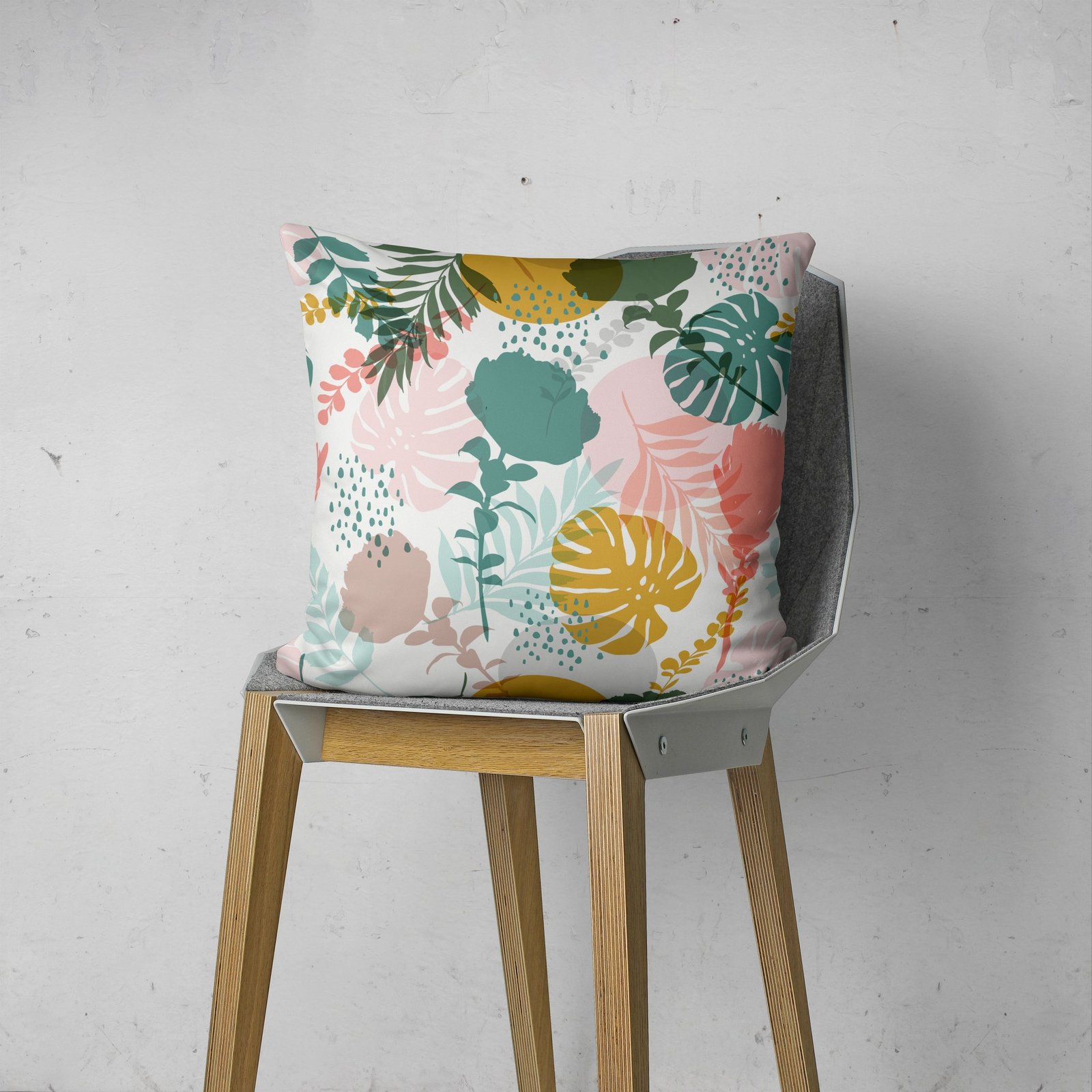 Monstera and Roses print cushion cover - Image 5