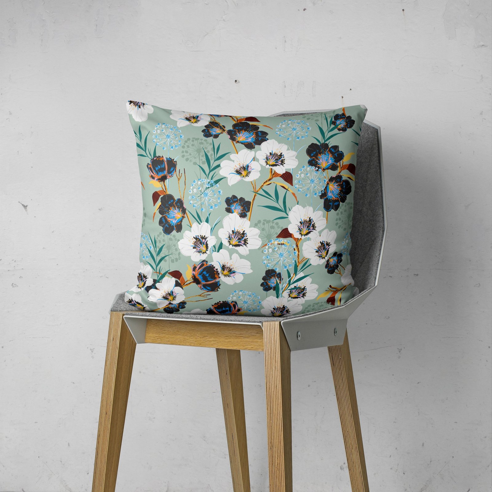 Black and White flower cushion cover - Image 5