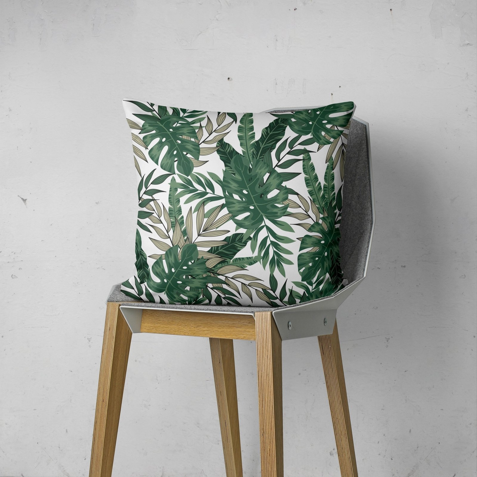 Green seamless monstera cushion cover - Image 5