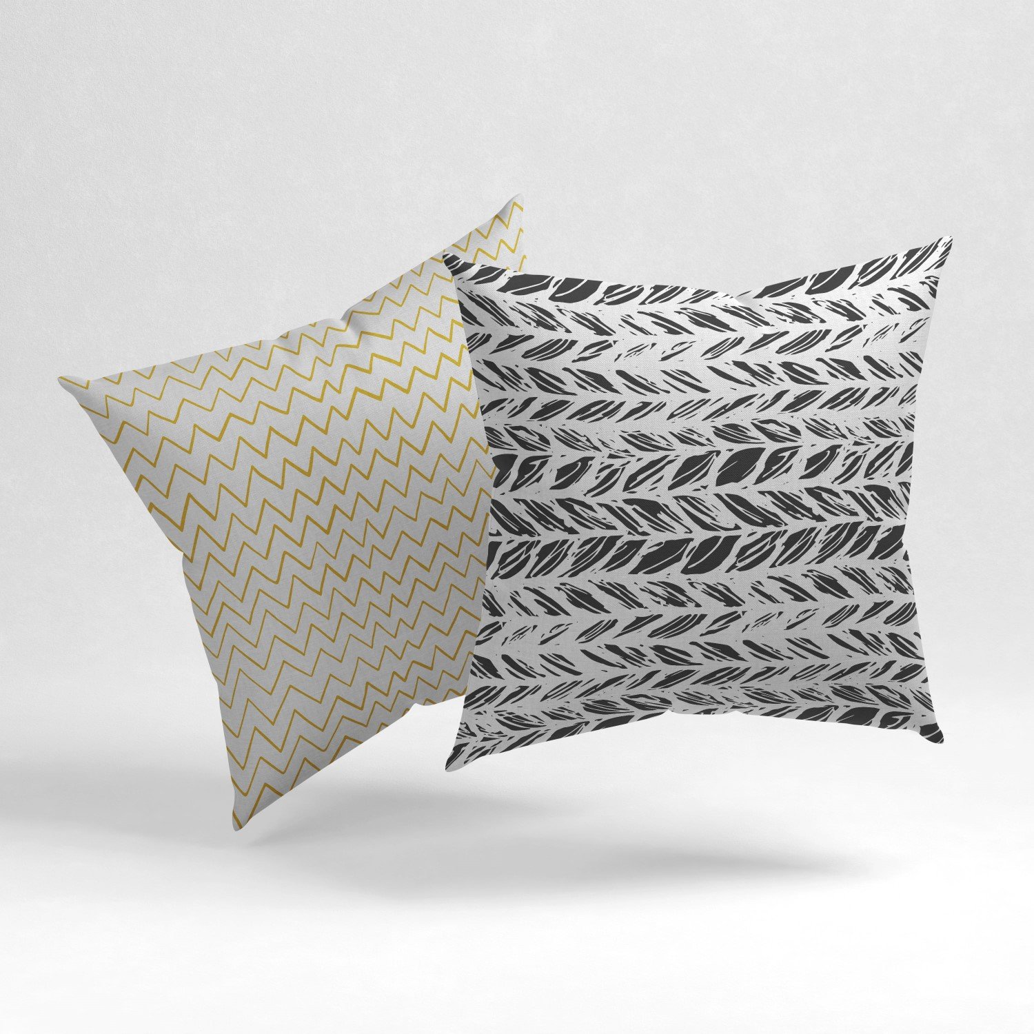 Set of 2 abstract botanical waves pattern cushion cover - Image 5