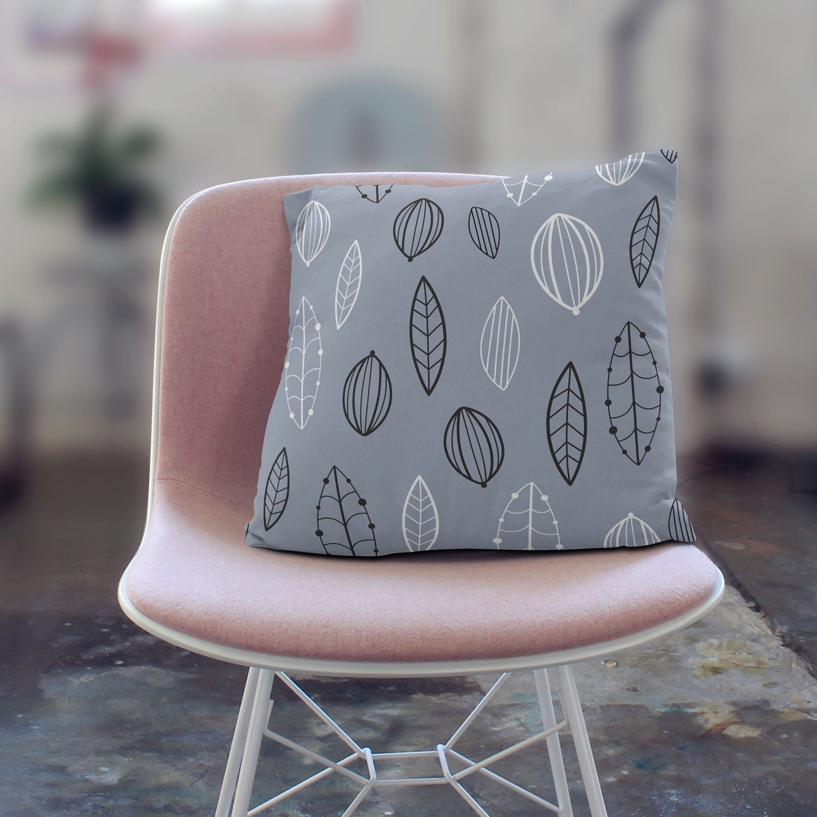 Line drawing leaves cushion cover - Image 2