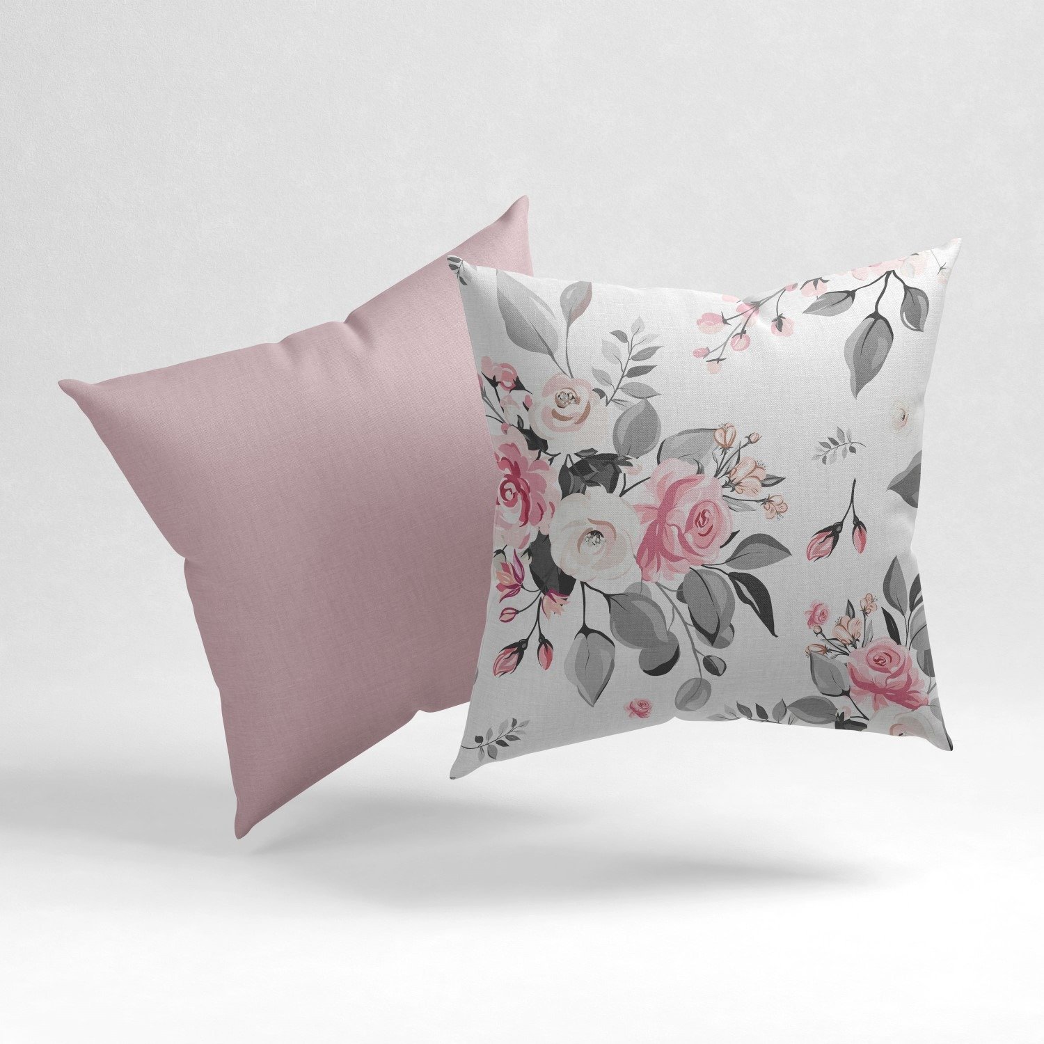 Set of 2 alluring salmon roses cushion cover - Image 6