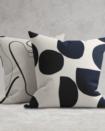 Set of 2 abstract minimal geometric cushion cover