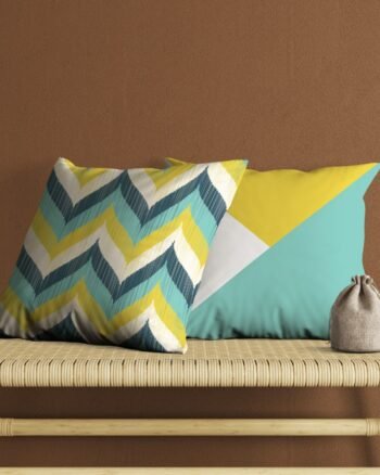 Set of 2 zig zag geometric pattern cushion cover