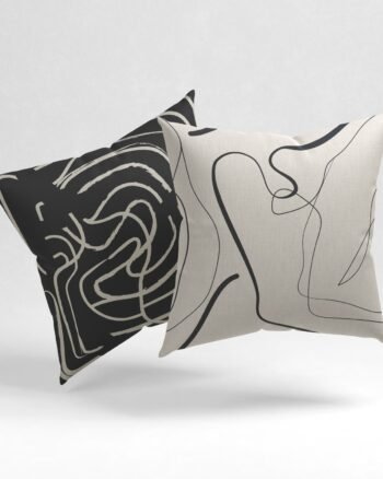 Set of 2 abstrue line pattern cushion cover