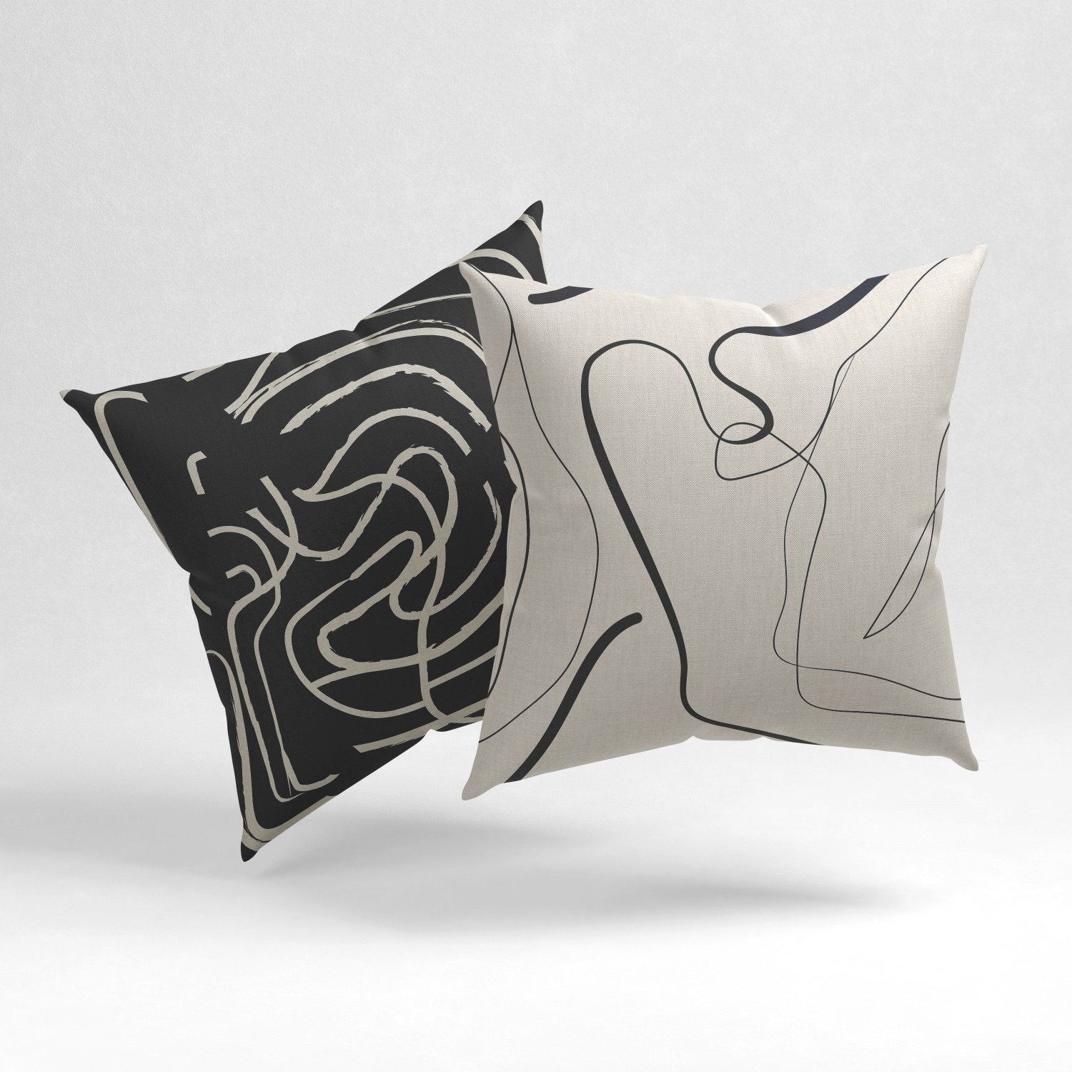 Set of 2 abstrue line pattern cushion cover