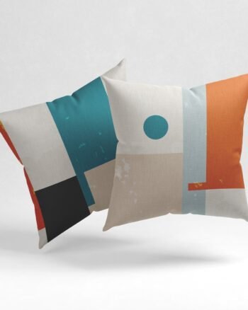 Set of 2 impression geometric pattern cushion cover